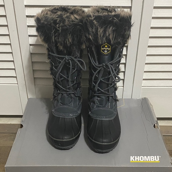 Khombu Shoes - Khombu Caroline Women's Black and Gray Winter Boots